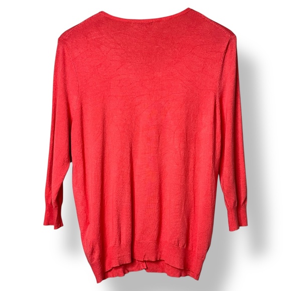 LEO & UGO Coral Button Front Cardi Sz 10 - Picture 4 of 10